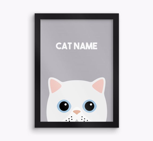Peeking Cat: Personalised {breedCommonName} Framed Print
